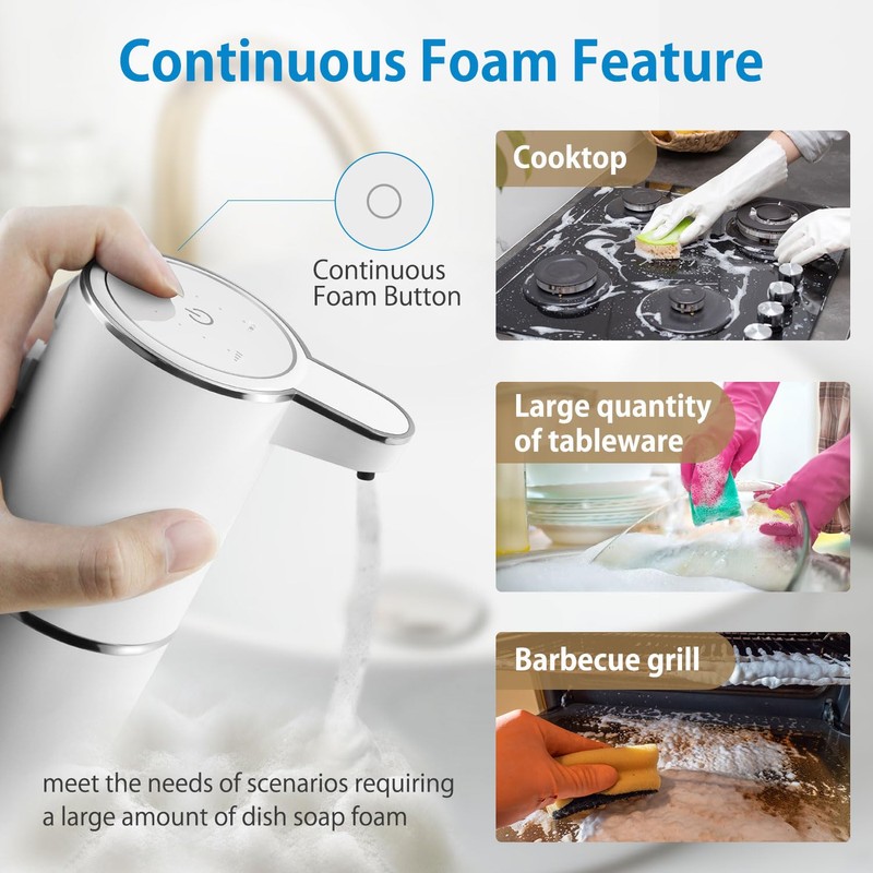 Gotofine Automatic Foaming Soap Dispenser, 4-Level Adjustable Foam, Wall Mount,
