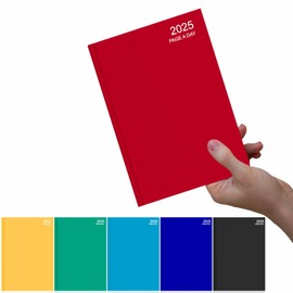 A5 Page A Day Diary 2025 Classic Diary Daily Planner With Half Page Weekends Office Desk Hardcover Ribbon Bookmark Clear Day Plan With Hourly Slots Organiser Stationery Supplies Assorted Colours (1pc)