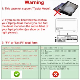 Alapmk Protective Case for 14" Dell Inspiron 14 5425 5420 5430/Inspiron 14 2-in-1 7425 7420/Inspiron 14 Plus 7420 & Asus Vivobook S 14 OLED K3402/M3402[Not fit Inspiron 14 5410 5418],Black