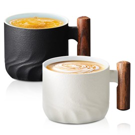 Set of 2 Espresso Cups 70 ml, Cappuccino Cups, Small Espresso Cups, Mocha Cups, with Handle, for Espresso, Mocha, Macchiato, Tea