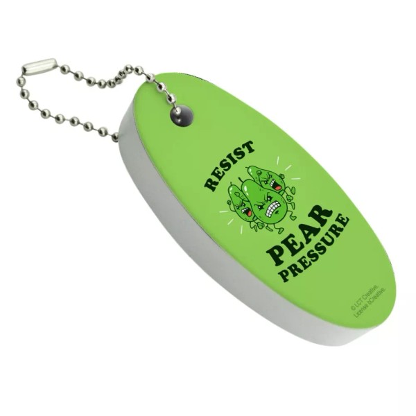 Unbranded Resist Pear Pressure Peer Funny Humor Floating Foam Keychain
