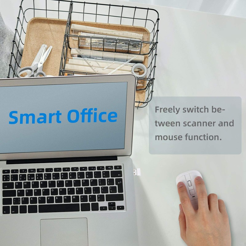 THARO New Wireless Mouse Barcode Scanner, 2-in-1 Design 2D Handheld