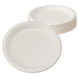 Sunup P2350MLD Sugarcane Pulp Mold, 9.1 inches (23 cm), Pack of 50, Paper Plates, Disposable, Outdoor, Safety Quality