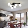 Wumydumy Mid Century Glass Globe Semi Flush Mount Ceiling Light