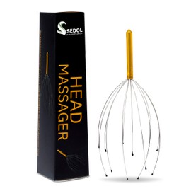 SEDOL Head Massager - Portable Stress Relief Head Scratcher Massager with 12 Fingers Scalp Massager - Manual Head Massage Tool - Head Massager Scalp for Hair Growth Stimulation and Deep Relaxation