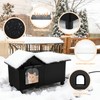 GINDOOR Heated Cat House for Outside, Large Feral Cat Shelter,
