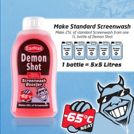CarPlan Demon Shot Screenwash Booster, 500 ml, Creates 25 Litres of Screen Wash