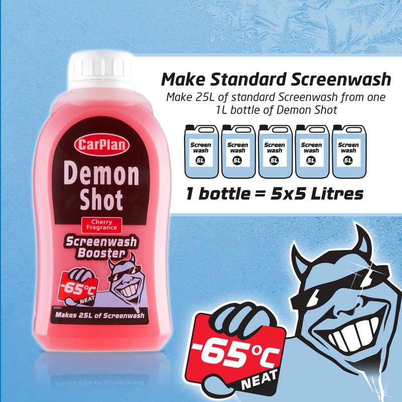 CarPlan Demon Shot Screenwash Booster, 500 ml, Creates 25 Litres