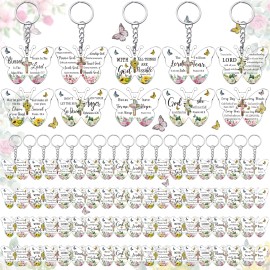 Remuuly Christian Keychain Gift Bulk Acrylic Bible Verse Scripture Religious Inspirat
