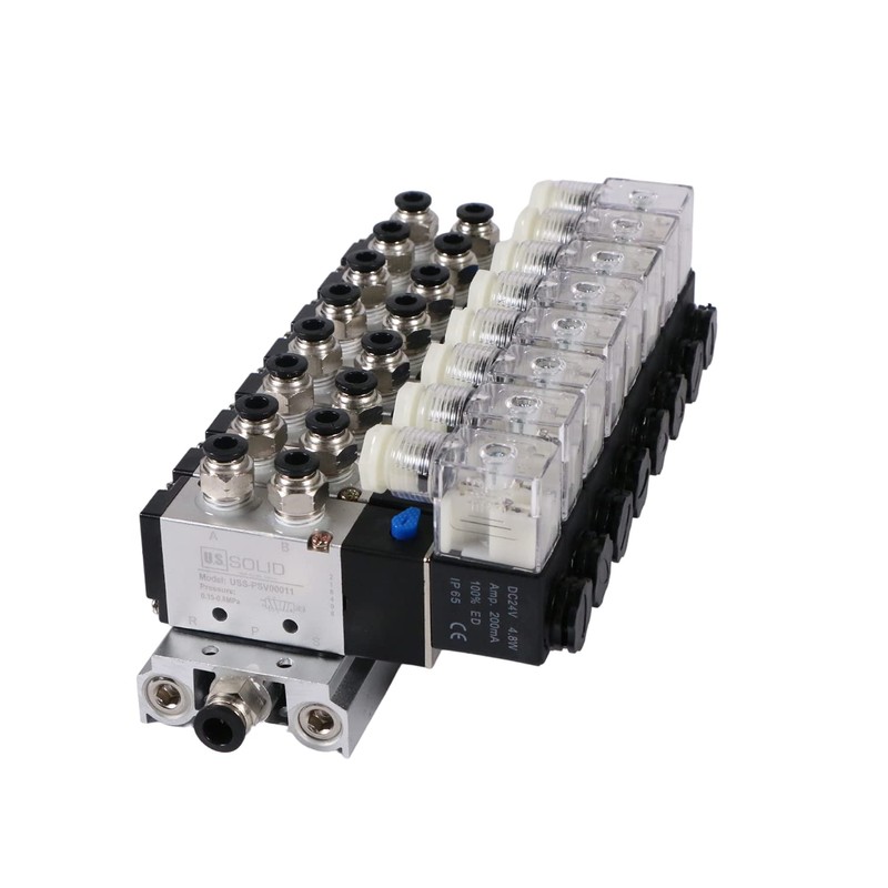 U.S. Solid 4V210-08 8 Pneumatic Solenoid Valves 1/4" 2 Position