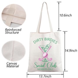 TGBJE Dirty Birdies Golf Social Club Tote Bag Martini Cocktail For Lover Gift Golf Player Shoulder Bag (C Golf Tote)