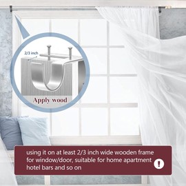 4 Pack Curtain Rod Bracket No Drill Curtain Rod Holder Heavy Duty Curtain Rod Hooks for 1 to 1 1/5 inch Drapes Rod, Curtain Rod Hangers Bracket Tap Right Into Window Frame, Silver