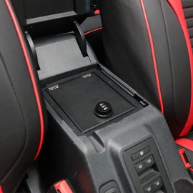 JHD-TOGO Console Box Safe for 2021 2022 2023 2024 Ford Bronco Accessories 2/4-Door,Center Console Lock Box with Digit Combo,Gun Armrest Safe Lockbox Storage Box(Not for Sport)