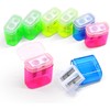 Coideal Coloured Pencil Sharpener Handheld, 24 Pcs Small Manual Canister