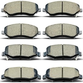 AnnoVinco 8PCS Front Rear Ceramic Brake Pads Replacement Kit Fits 2007-2011 For Dodge Nitro, 2008-2012 For Jeep Liberty, 2007-2017 For Jeep Wrangler, 2018 For Jeep Wrangler JK（D1273 D1274）