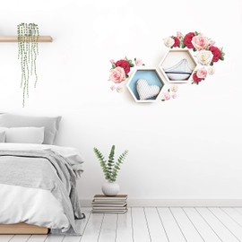 DECOWALL DS-8041 Watercolour Rose (Small) Kids Wall Stickers Decals Flower Peel and Stick Removable for Nursery Bedroom Living Room Art murals Decorations