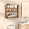 Domax Bamboo Bathroom Shelf 3-Tier Wall Mount Storage Rack Multifunctional