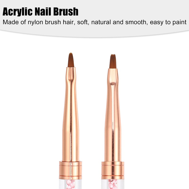 VOCOSTE Nail Art Brush, Nail Brush, Double Headed Crystal Handle,