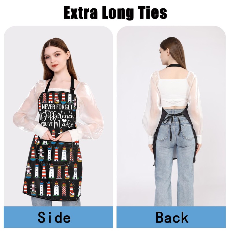 MYSOMY Lighthouse Kitchen Apron Lighthouse Lover Gift Sailor Themed Apron
