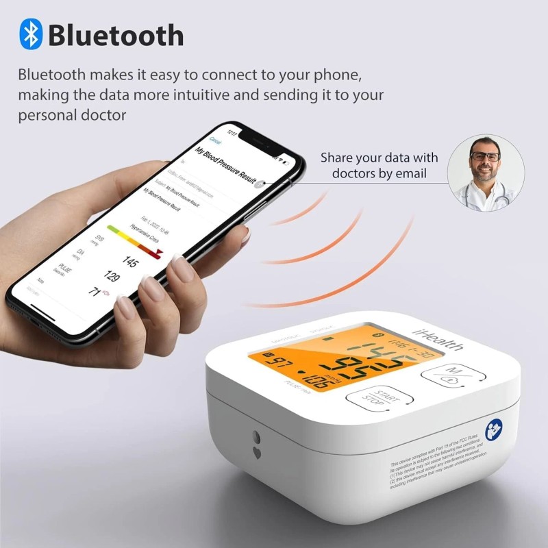 iHealth Track Smart Upper Arm Blood Pressure Monitor with Wide