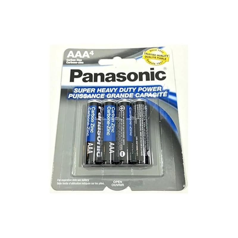 4pc Panasonic AAA Batteries Super Heavy Duty Power Carbon Zinc