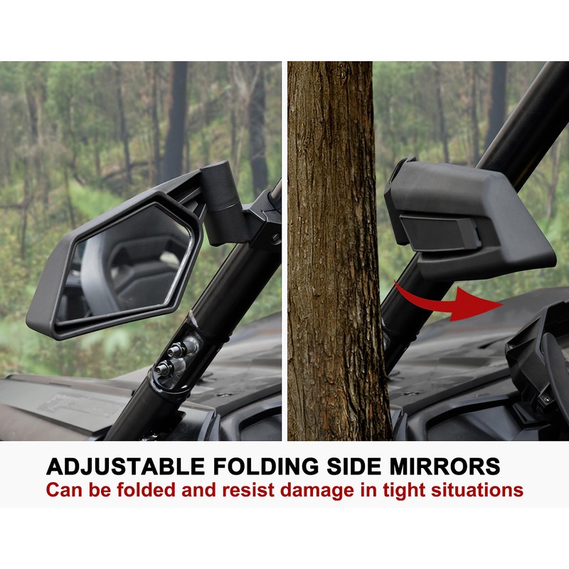 SAUTVS Center Rear View Mirror and Side Mirrors Kit for