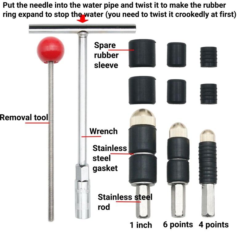 Stainless Steel Pipe Leak Repair Tool Kit Reusable Water Stopper