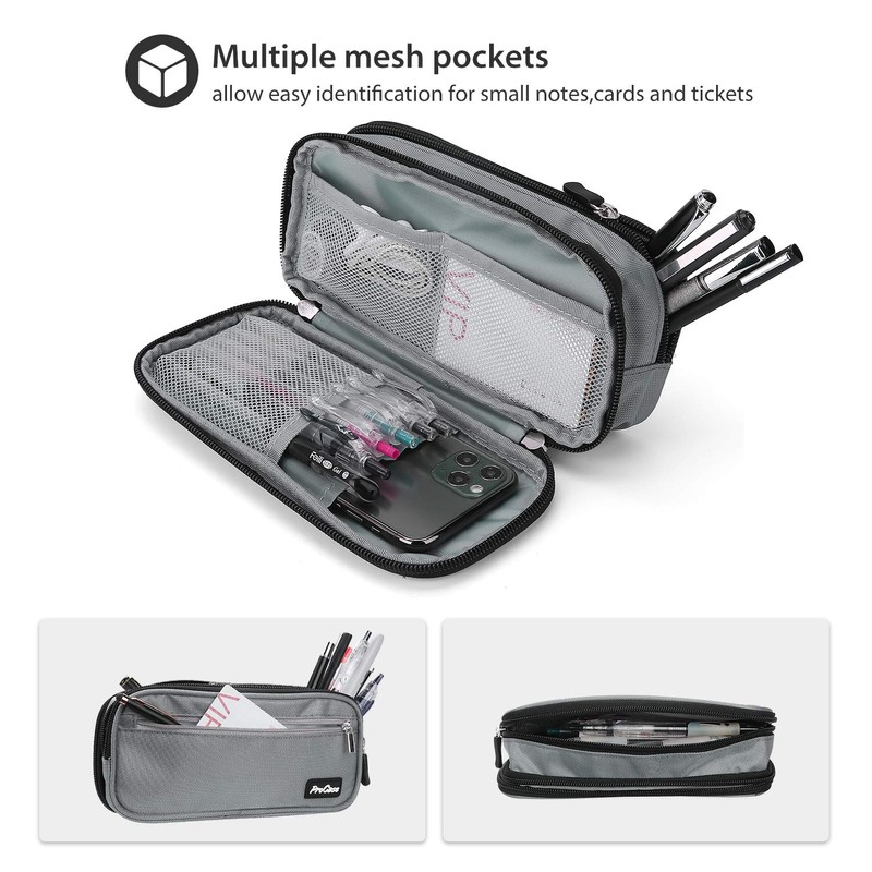 ProCase Pencil Case Pen Bag, Two Layers Big Capacity Pencil
