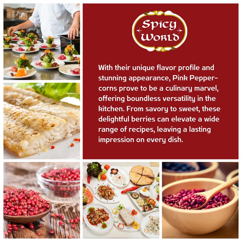 Spicy World Pink Peppercorns Whole 1.75Oz Bag - Steam Sterilized,