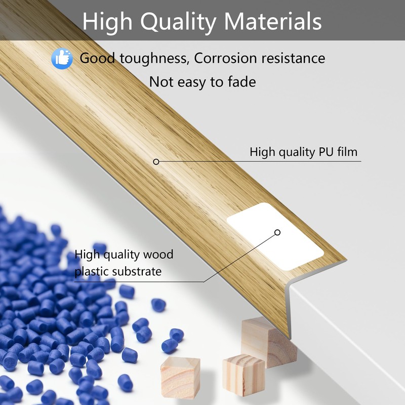 6 Pcs 49" Wall Corner Protector Trim, Oak Wood Grain