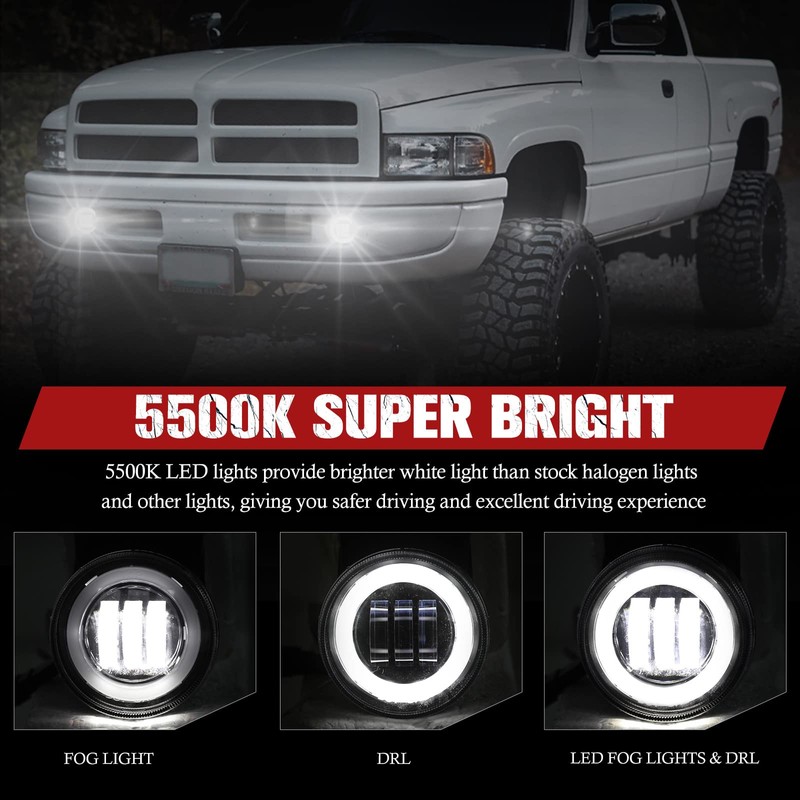 BUNKER INDUST Dodge Ram LED Fog Lights with Daytime Running