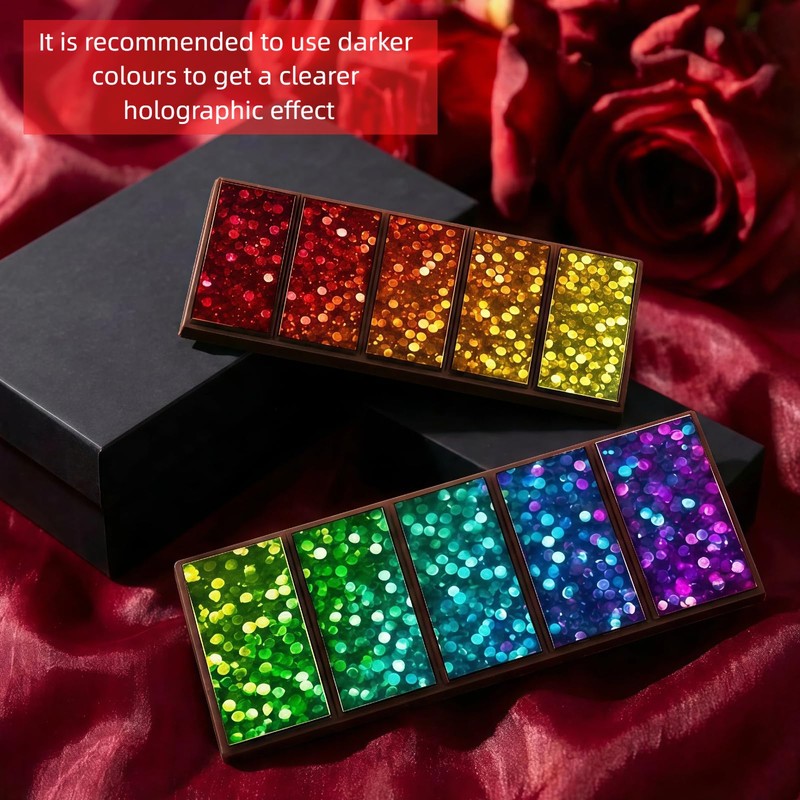 Ziliny 1 Pcs Holographic Chocolate Molds Resin Silicone Chocolate Bar