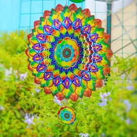 Wind Spinner 12-inch 3D Stainless Steel for Garden Decor, Park Spinner Dandelion - Worth Gift Holiday Decor GWS