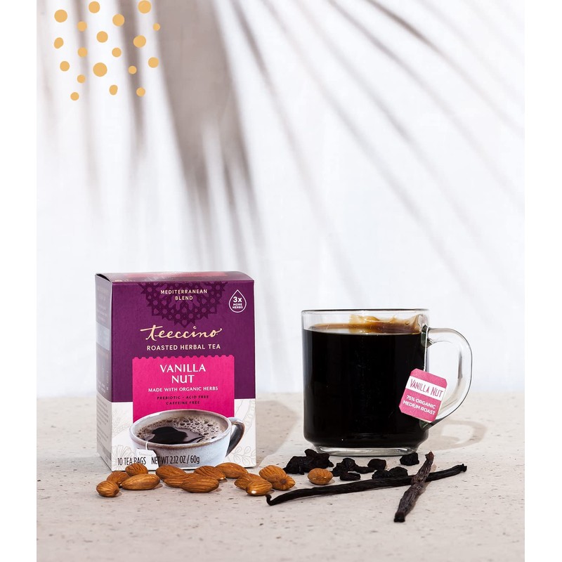 Teeccino Vanilla Nut Herbal Tea - Rich & Roasted Herbal
