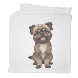 Azeeda 'Brussels Griffon Dog' Cotton Baby Blanket/Shawl (BY00032943)