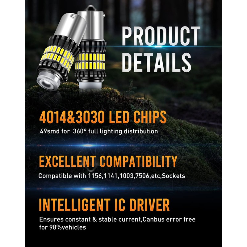 LUYED 1156 LED Bulb, LED Reverse Lights 300% Brighter Xenon