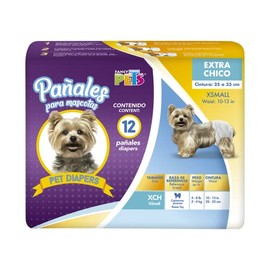 Fancy Pets Pañales Desechables para Perro XCH | Súper Absorbentes | 12 Piezas | para Incontinencia, Entrenamiento y Celo | Cómodos y Ajustables
