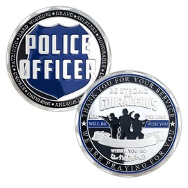 Moneda de policía para agentes de policía, regalo de línea azul fina, regalo de agradecimiento por tu servicio