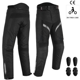 Hive Moto Men Motorcycle Waterproof Textile Cordura Trouser CE Approved Protection Motorbike Riding Hip Knee Protective Pant (US, Alpha, X-Large, Regular, Regular, Black)