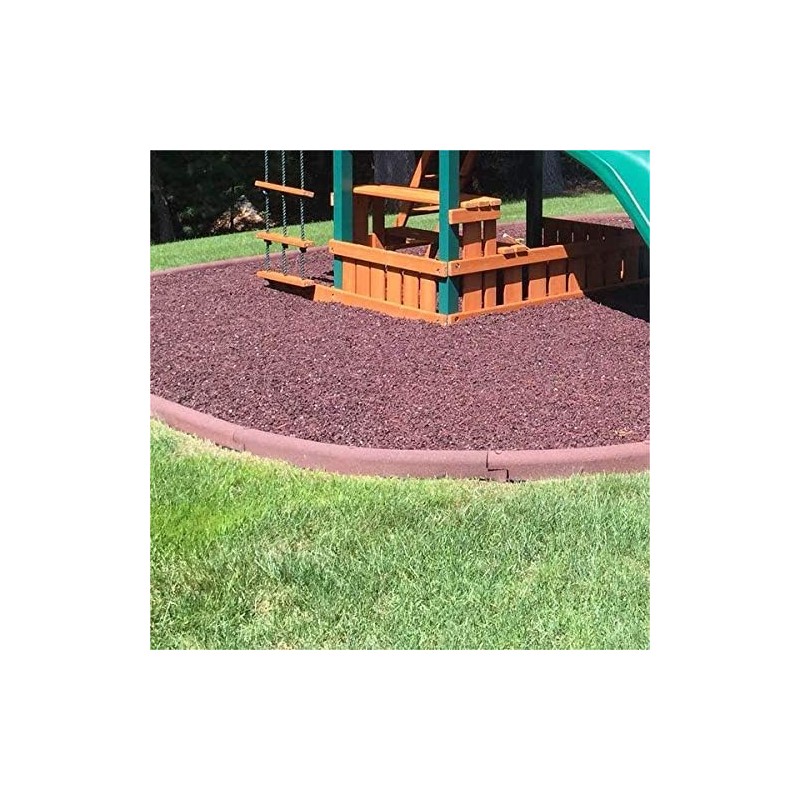 Playsafer 4' Flexible Interlocking Rubber Edging for Playgrounds (Terra Cotta,