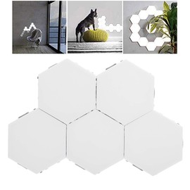 NSXAYIWE Hexagon Lights with Touch-Sensitive, 5PCS Hex LED Touch Light Decoration Hexagon Wall Panels, Hex LED Wall Light for Barber Shop Living Room Hotel Party Gaming Decor (US)