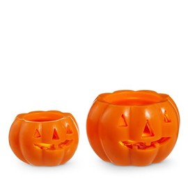 RAZ Imports Glowing Jack O Lanterns, 4-Inch, Wax, Orange, Set of 2