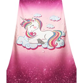 tex family Pink Unicorn Terry Towelling Beach Towel Large 90 x 170 cm