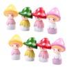 MAOMIA 8 Pcs Miniature Mushroom Dolls, Fairy Garden Doll Figurines