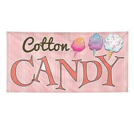 Vinyl Banner Multiple Sizes Cotton Candy Outdoor Advertising Printing A Retail Outdoor Weatherproof Industrial Yard Signs Pink 4 Grommets 24x36Inches
