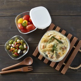 Hario (Heat-Resistant Glass Storage Containers Set of 3, White