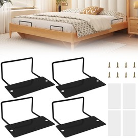 Cyiecweu Pack of 4 Non-Slip Mattress Holders, Mattress Holders to Prevent Slipping, Mattress Hangers, Non-Slip Stopper for Bed Frame, No Drilling, with Double-Sided Tape and Screws, Black
