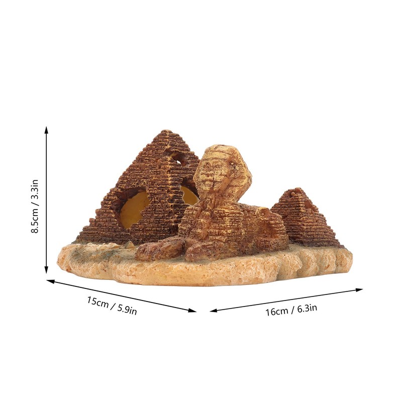 Aquarium Pyramid Decor Realistic Safe Resin Fish Tank Pyramid Hiding