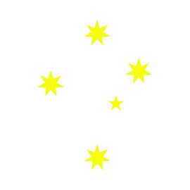 RDW Australian Southern Cross Sticker - Decal - Die Cut - crux - Yellow 1.50" x 2.00"