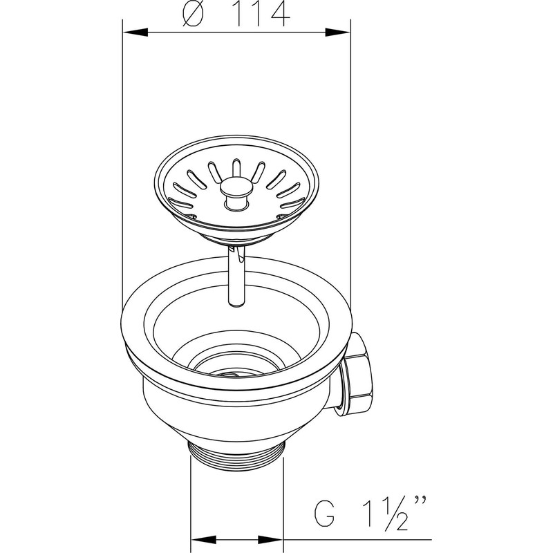AQUADE Strainer Basket Valve 114 mm with Overflow 25 mm